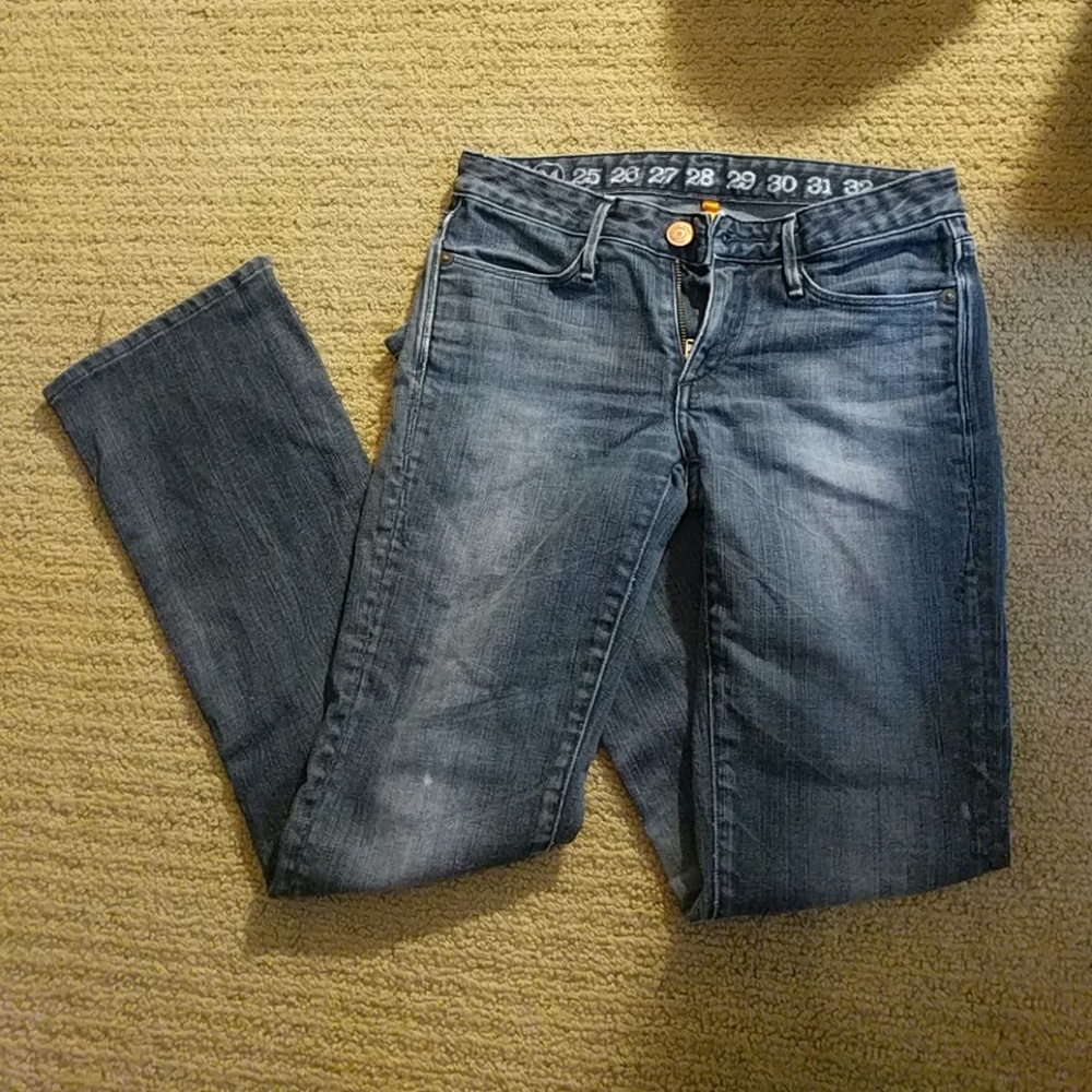 Straight cut blue jeans